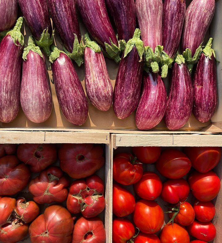 Aubergines et tomates